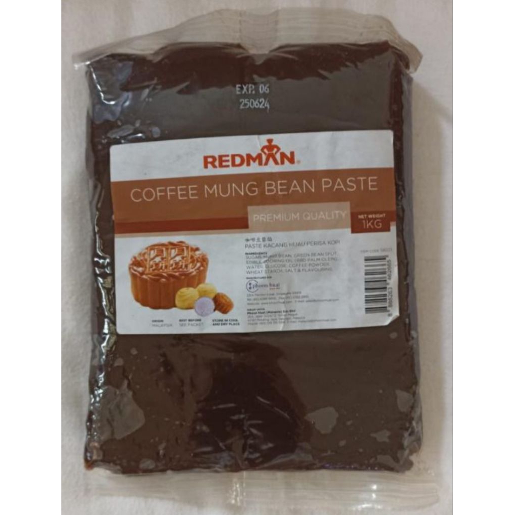 

Redman Mooncake Coffee Mung Bean Paste 1Kg Premium Quality Pasta Isian Kue Bulan Filling Mooncake