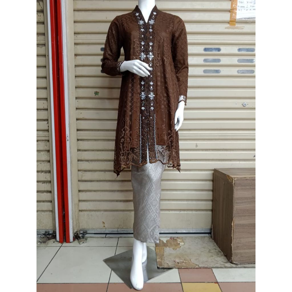 Kebaya Kartini jumbo 3L 4L  / Kebaya Tunik Mutiara set songket / Tunik tille premium / Kebaya payet 