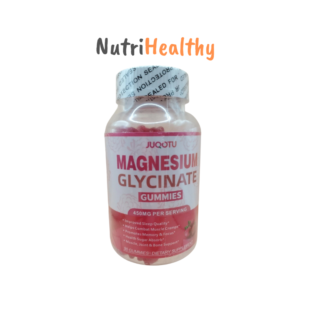 Magnesium Glycinate Gummies Juqotu 450mg 90 Butir - Suplemen Pendukung Relaksasi dan Kualitas Tidur