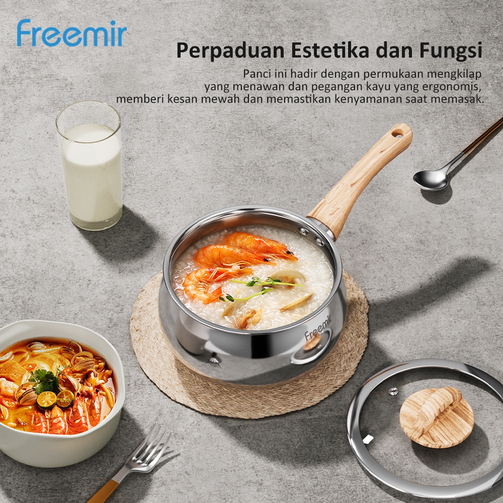 freemir Panci Susu Gemoy Stainless Steel 16cm Panci Sauce Pan 304 Serbaguna panci masak air stainles