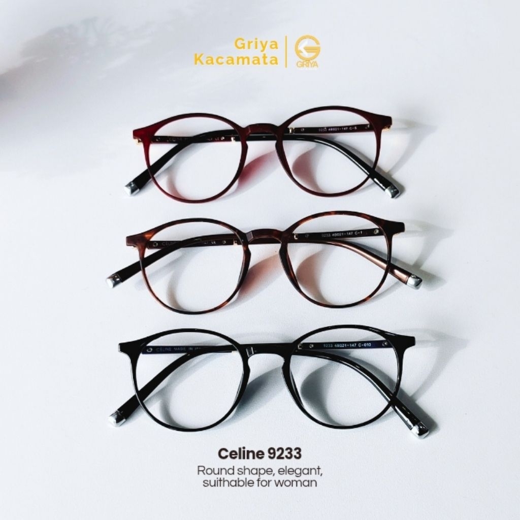 Griyakacamata frame Celine 9233 Kacamata Fashion wanita Normal / Plus / Minus / Cylinder