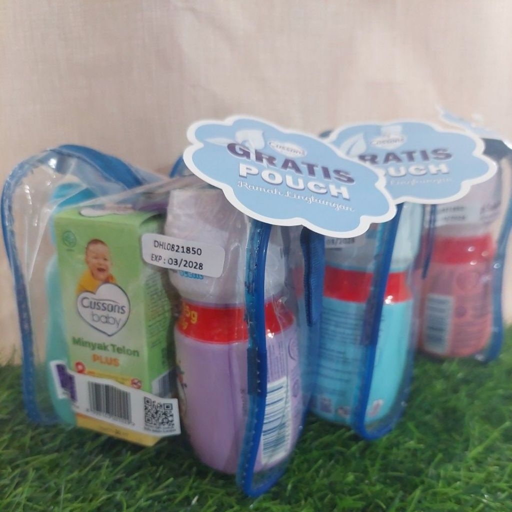 [ 3 PCS ] CUSSONS BABY PAKET MINI [minyak Telon+ cssn bby powder 50+ Hair Body wash 60 ml+Cologne 50