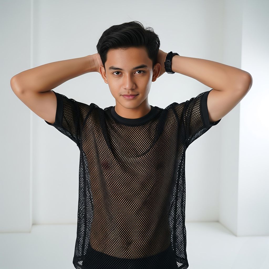 Kaos Pria Seri jaring Halus