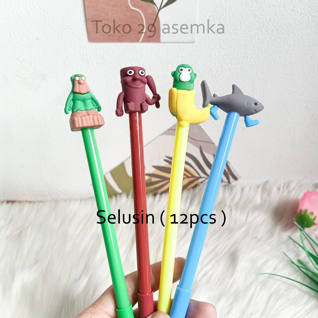 

12PCS SELUSIN PULPEN GEL BRAINROT ANOMALI PGK-2015 BOLPOIN LUCU ANAK ALAT TULIS SEKOLAH MURAH