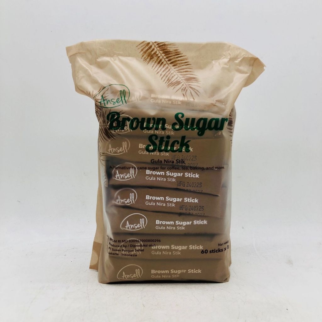 

Ansell brown sugar stick gula bira stik 60 sticks x 8 gram