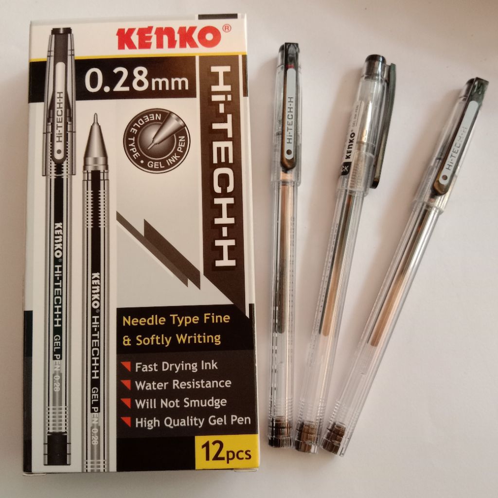 

Pulpen Hitam KENKO Hi-Tech-H 0,28mm 1pack isi 12pcs