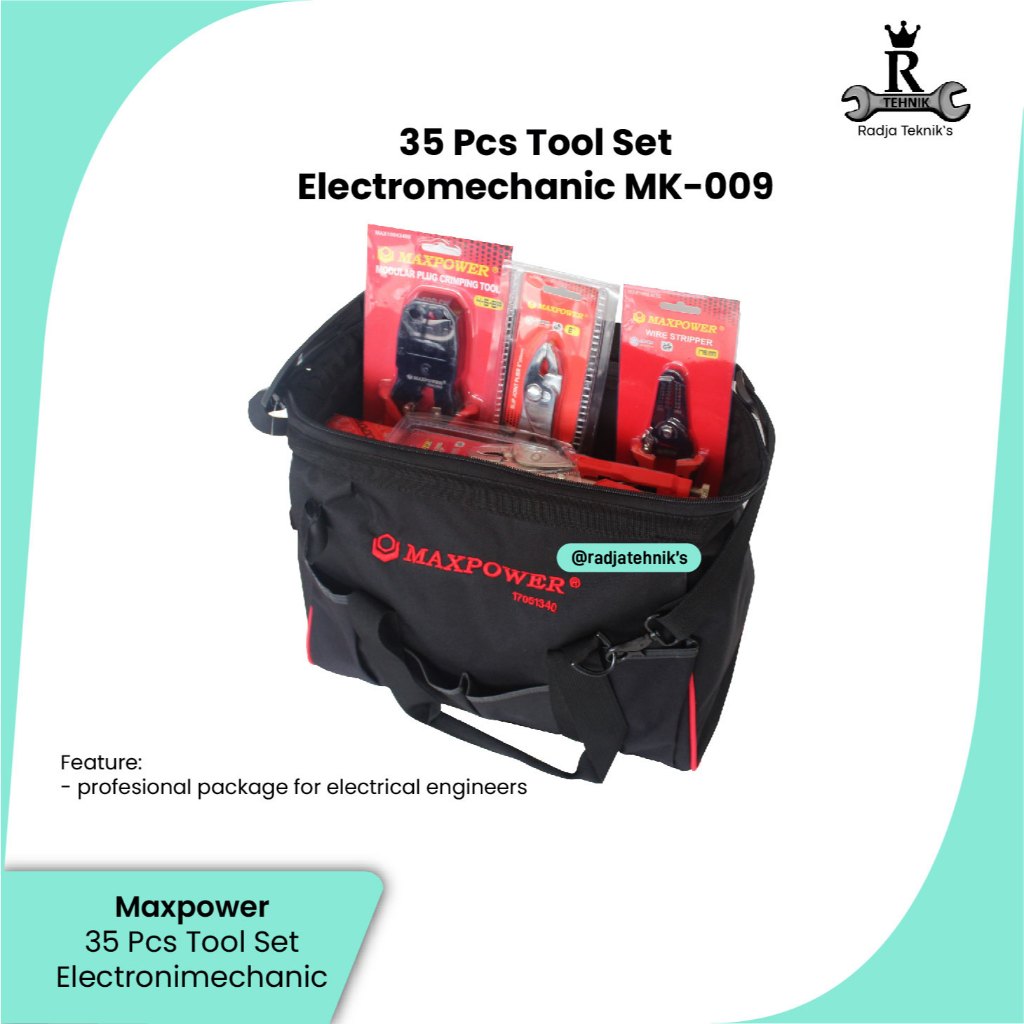 MAXPOWER Tool Set Electromechanic  35 Pcs Tool Set Electromechanic  35 Pcs Tool Set Kelistrikan  Han