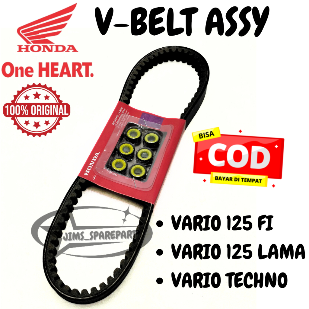 V-BELT ASSY PLUS ROLLER HONDA KZR VENBEL VARIO TECHNO 125 FI OLD LAMA KUALITAS ASLI AHM ORI HGP KARE