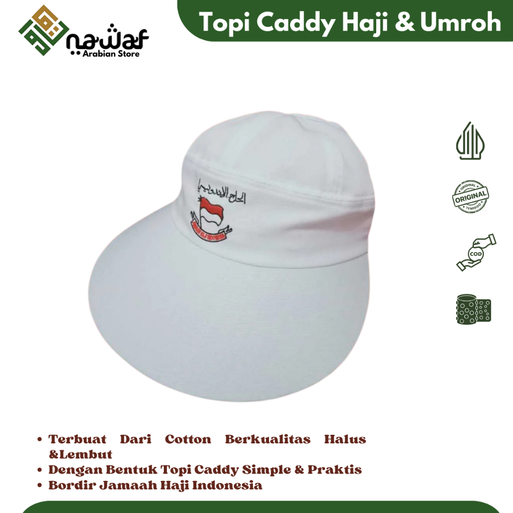 Topi Haji wanita caddy Umroh bordir Indonesia
