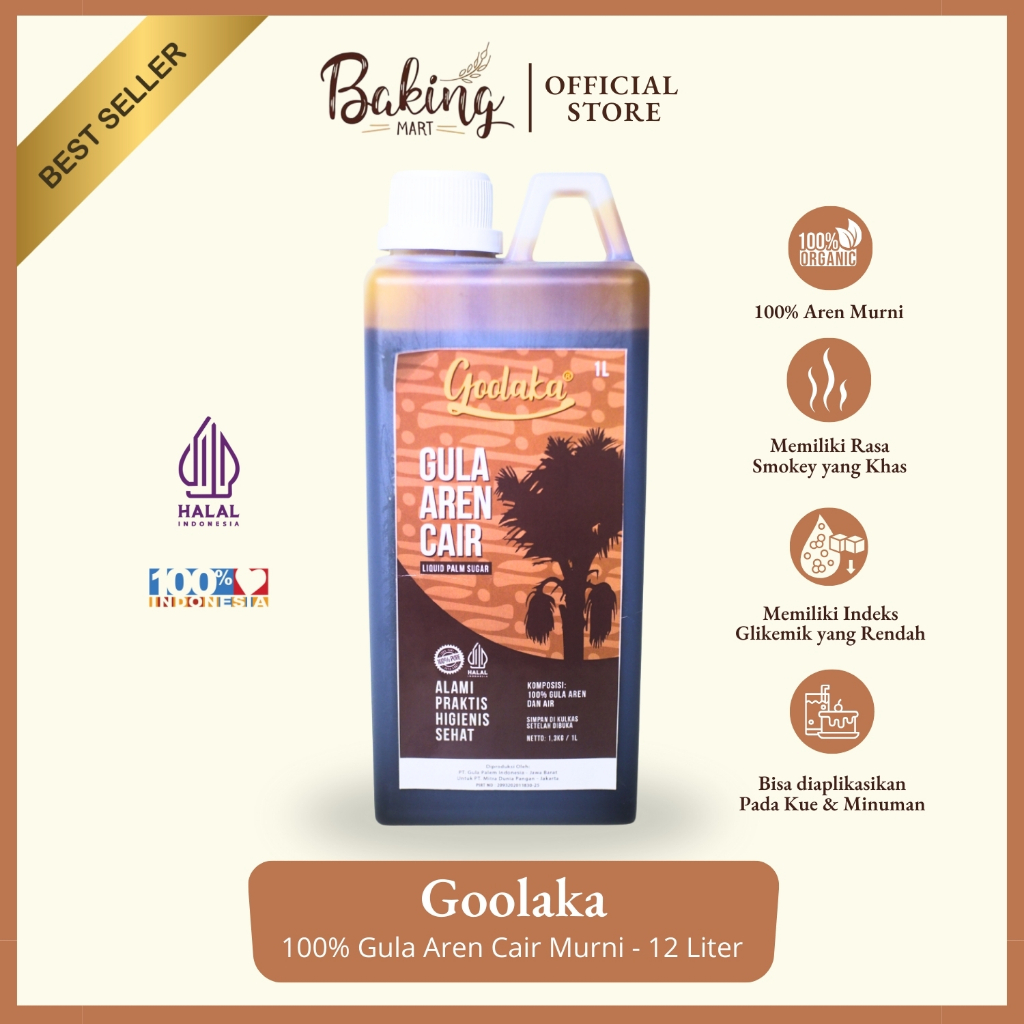 

Goolaka Gula Aren Cair Murni Asli Kemasan Karton - 12 Liter