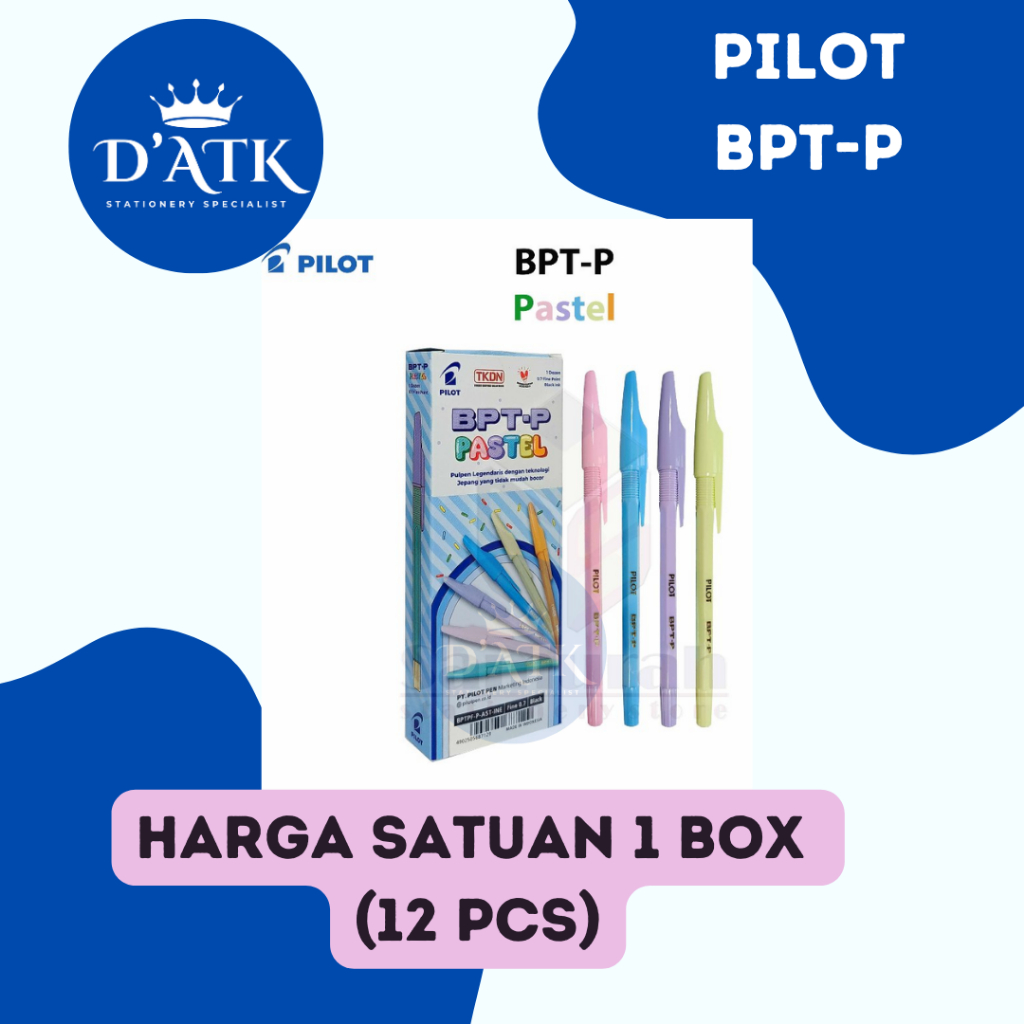 

PILOT BPT-P Pastel Harga Satuan 1 Box (12 Pcs) Pulpend Standard