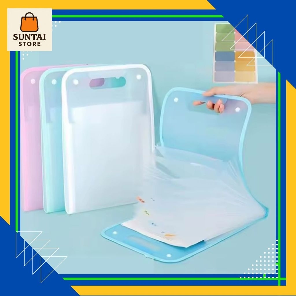 

Tas Penyimpanan Berkas File dengan Sekat Anti Air - File Organizer Tas Dokumen Folder Map Kerja Warna Transparan Multi Layer 13 Sekat Peralatan Tulis Kantor A4