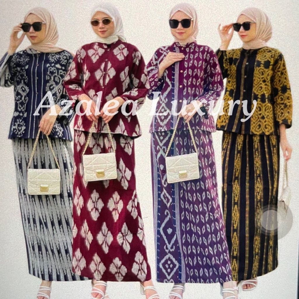 Set Wanita Atasan Bawahan dan Setelan Wanita Blus Rok Skirt Ori Tenun Blanket Etnik  Bridesmaid Tenu