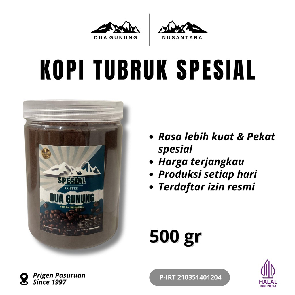 

DUA GUNUNG Kopi Bubuk Spesial Kemasan Praktis Rasa Lebih kuat dan Pekat