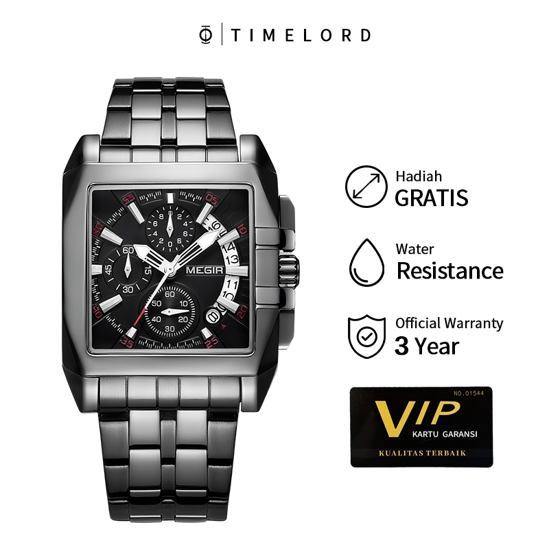 Jam Tangan Pria MEGIR 2018 Fashion Chronograph Merek Top Mewah Stainless Steel Tahan Air Quartz Tang