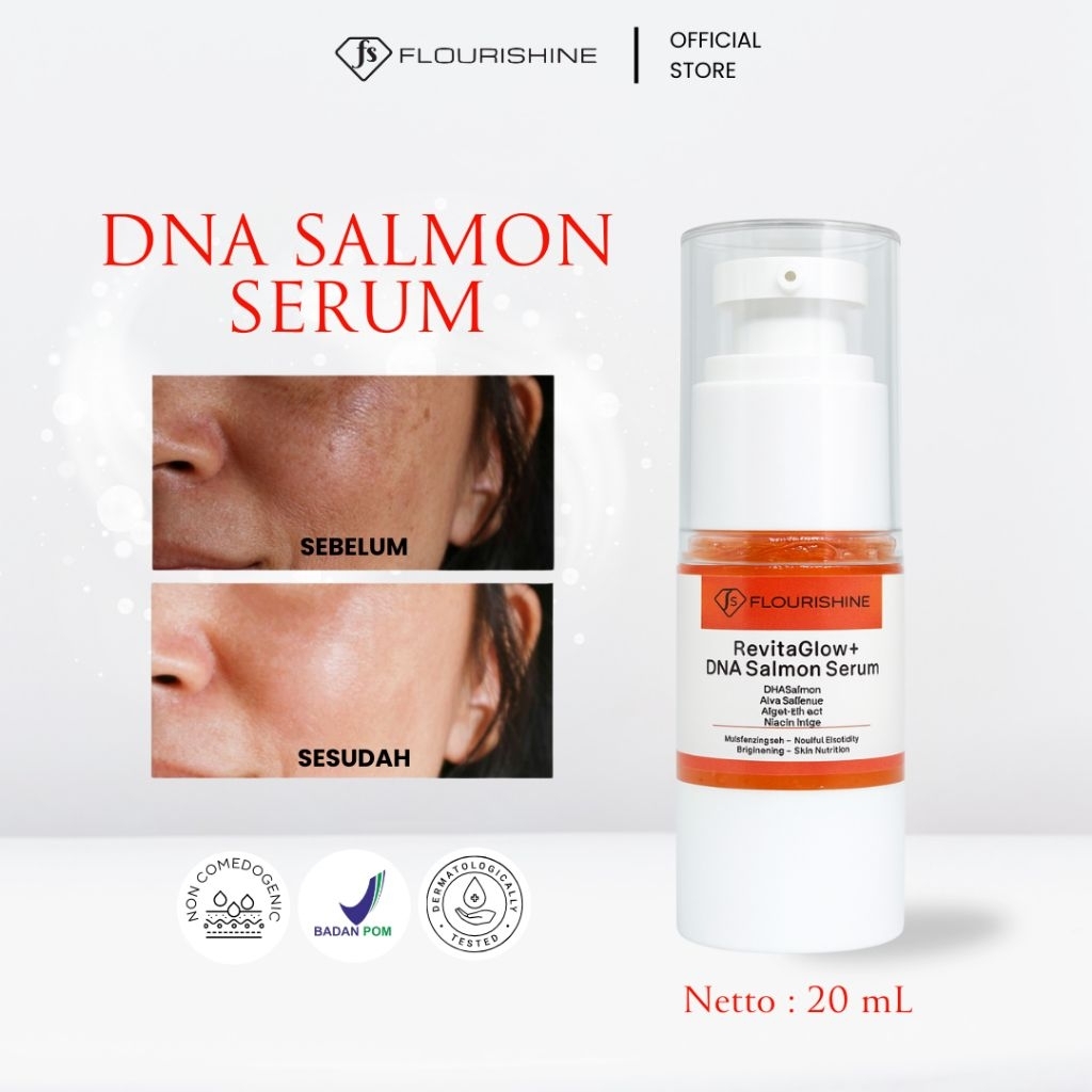 FLOURISHINE RevitaGlow+ Serum DNA Salmon | Collagen Peptide | Anti Aging | Mencerahkan