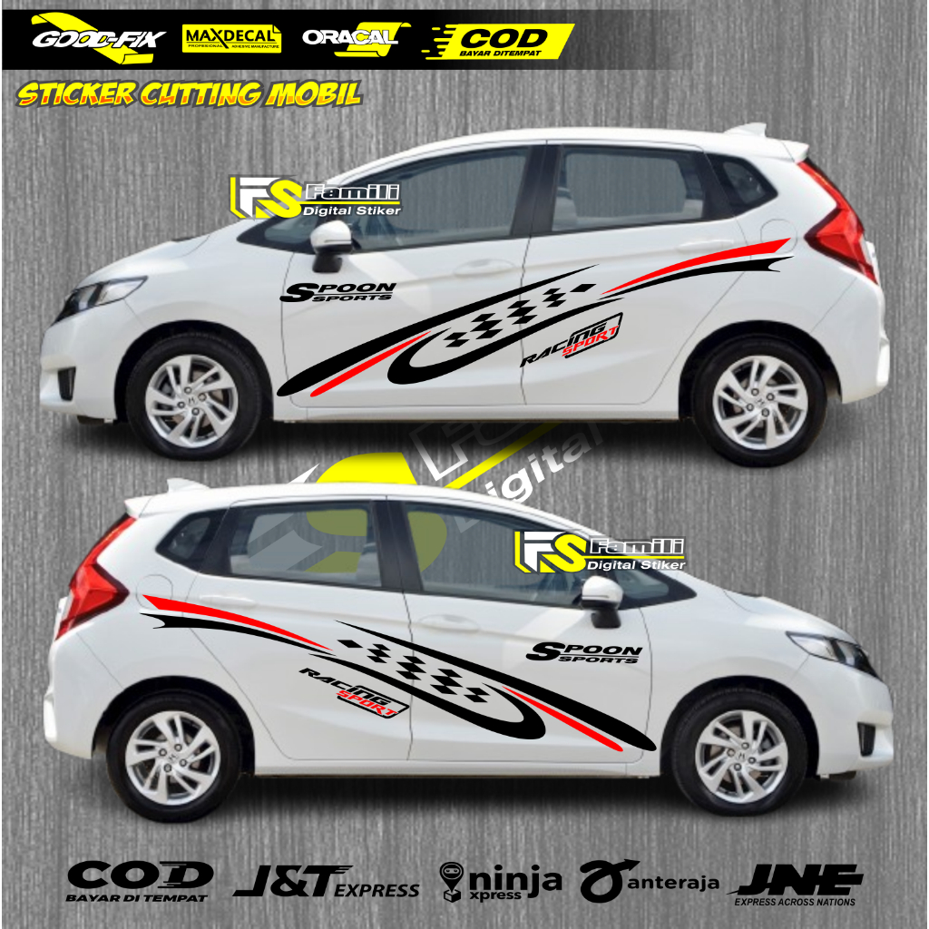 STICKER BODY SAMPING JAZZ  RS CUTTING STICKER VARIASI MOBIL STICKER JAZZ