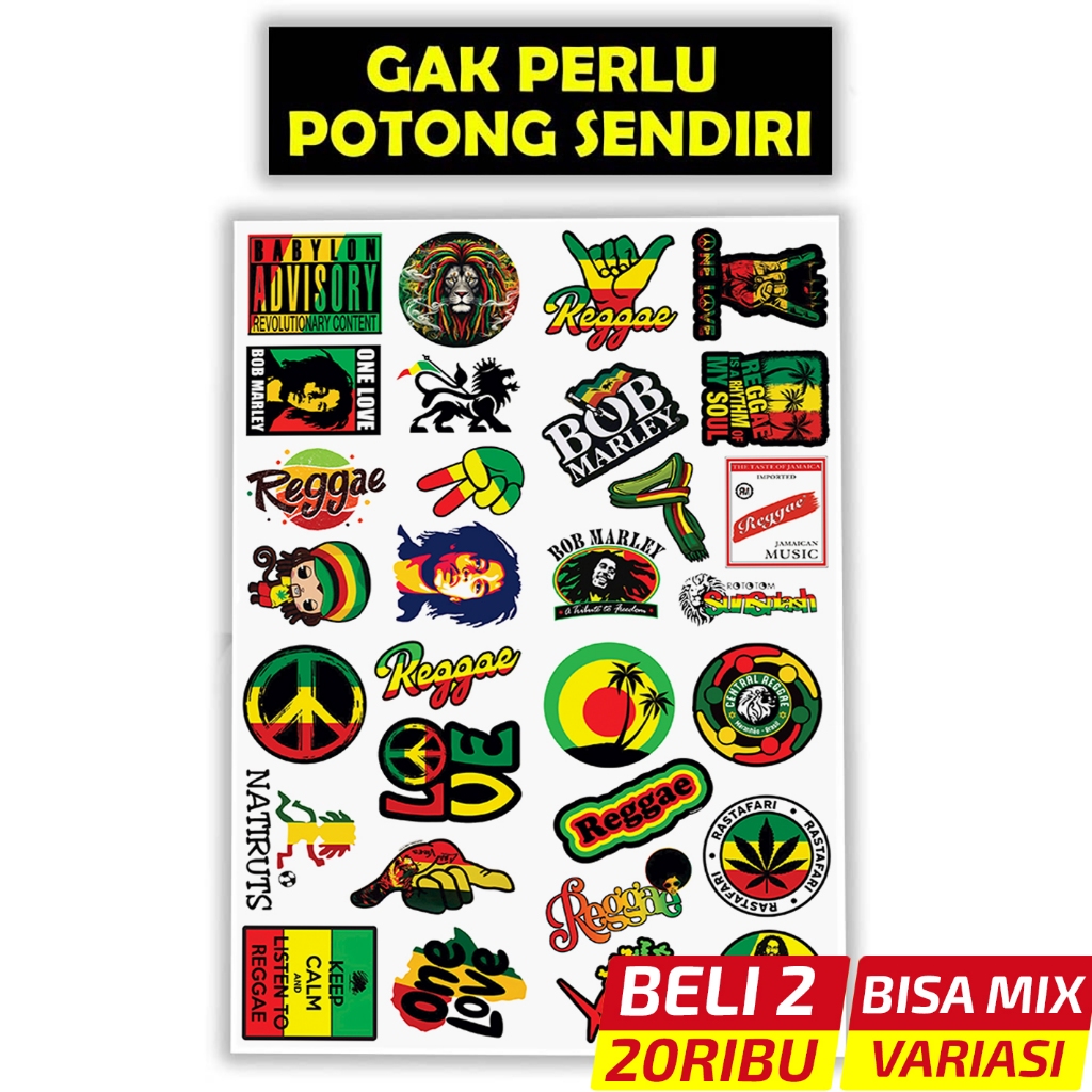 

Stiker Vinyl Bob Marley – Potong Kiss Cut, Laminasi, Tahan Air