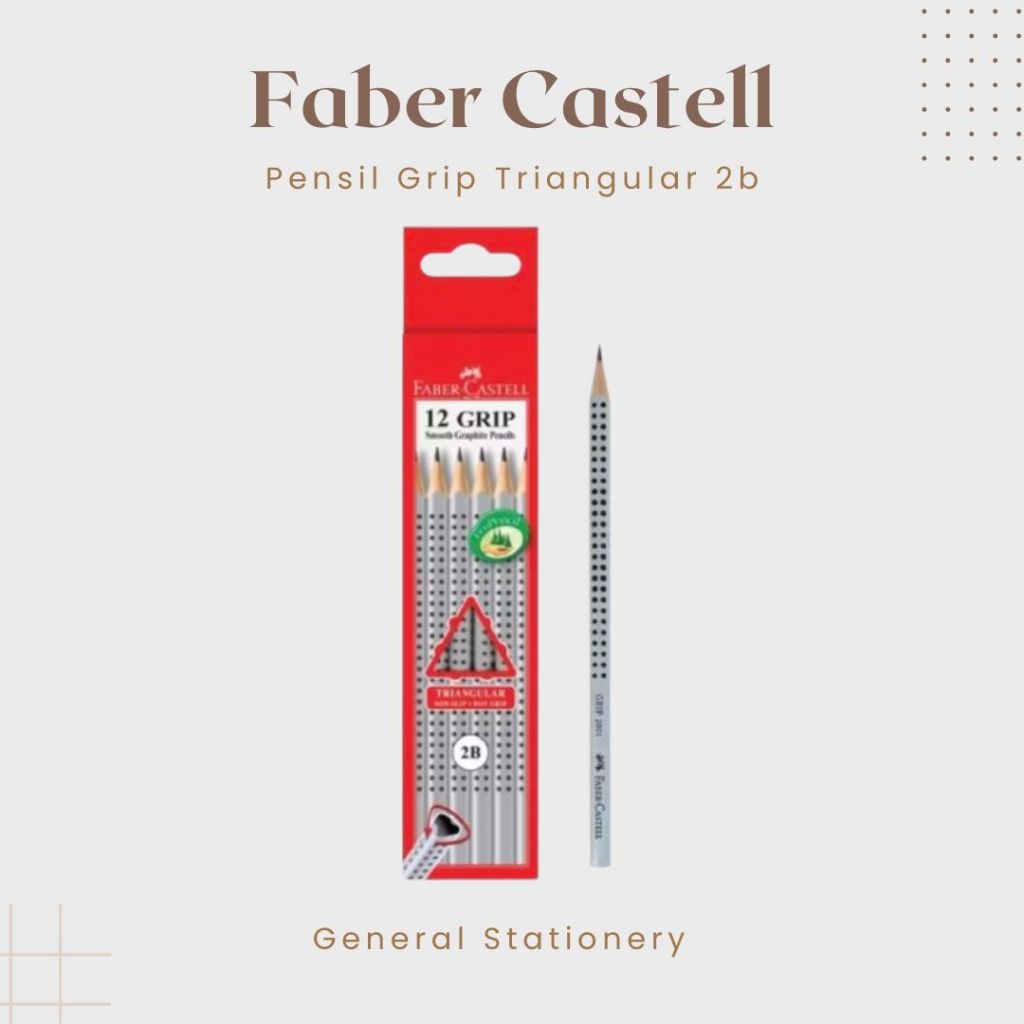 

Faber Castell Pensil Grip Triangular Silver 2b / Pensil Segitiga Silver 2b Merk Faber Castell / 1 Pcs