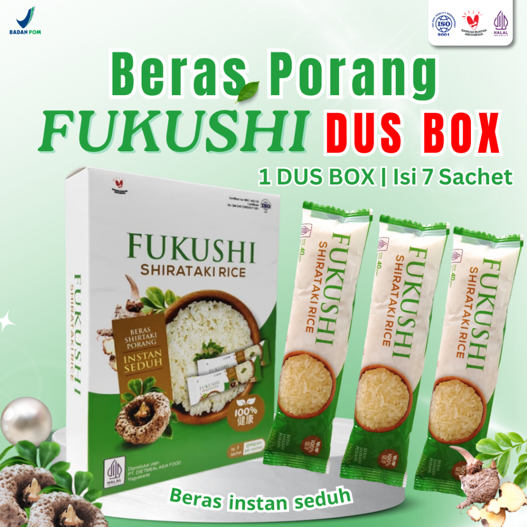 

Fukushi Beras Porang Instan Kemasan Dus Box Isi 7 Sachet