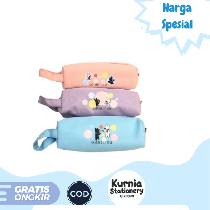 

M&G Pencil Case gaspard Et Lisa / Tempat pensil Warna Pastel 1 Resleting QPB932JJ