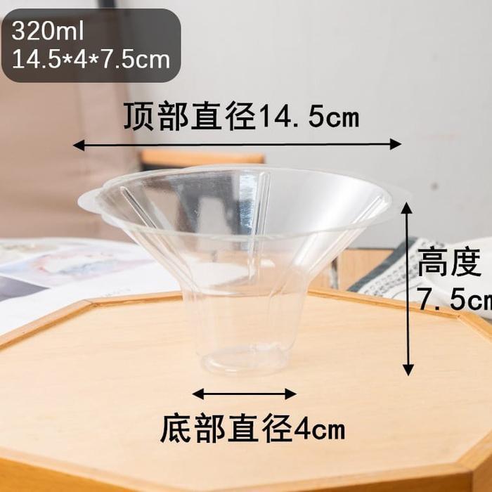 Cup Ice Cream Cantik Estetik Lucu Dessert Friendly Cangkir Es Serut 10 Pcs Ukuran Kecil 320 Ml