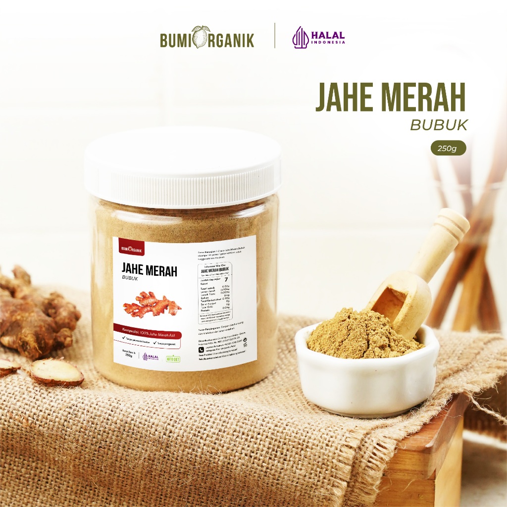 

JAHE MERAH BUBUK 250G ASLI 100% TANPA CAMPURAN ORIGINAL SERBUK JAHE / BUBUK MINUMAN JAHE MERAH / JAHE MERAH INSTAN PURE RED GINGER POWDER / IMUN BOOSTER ORGANIC NUTRIFARM / BEORGANIK / DARI BUMI / SAFIYA / GALLEO