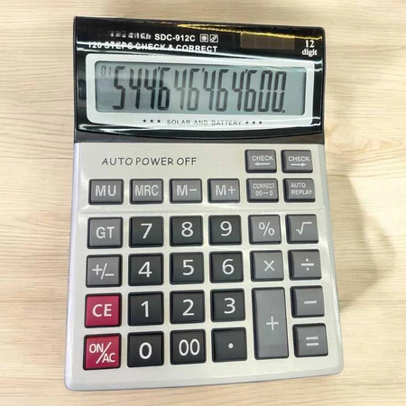 

Kalkulator Dagang SDC-912C 12 digit | Kalkulator dagang CT batre AA