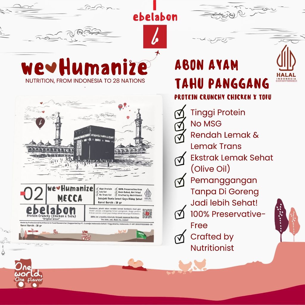 

Ebelaban Abon Ayam Tahu Panggang (Protein Soft Crunchy Chicken x Tofu) Kemasan MEKKAH