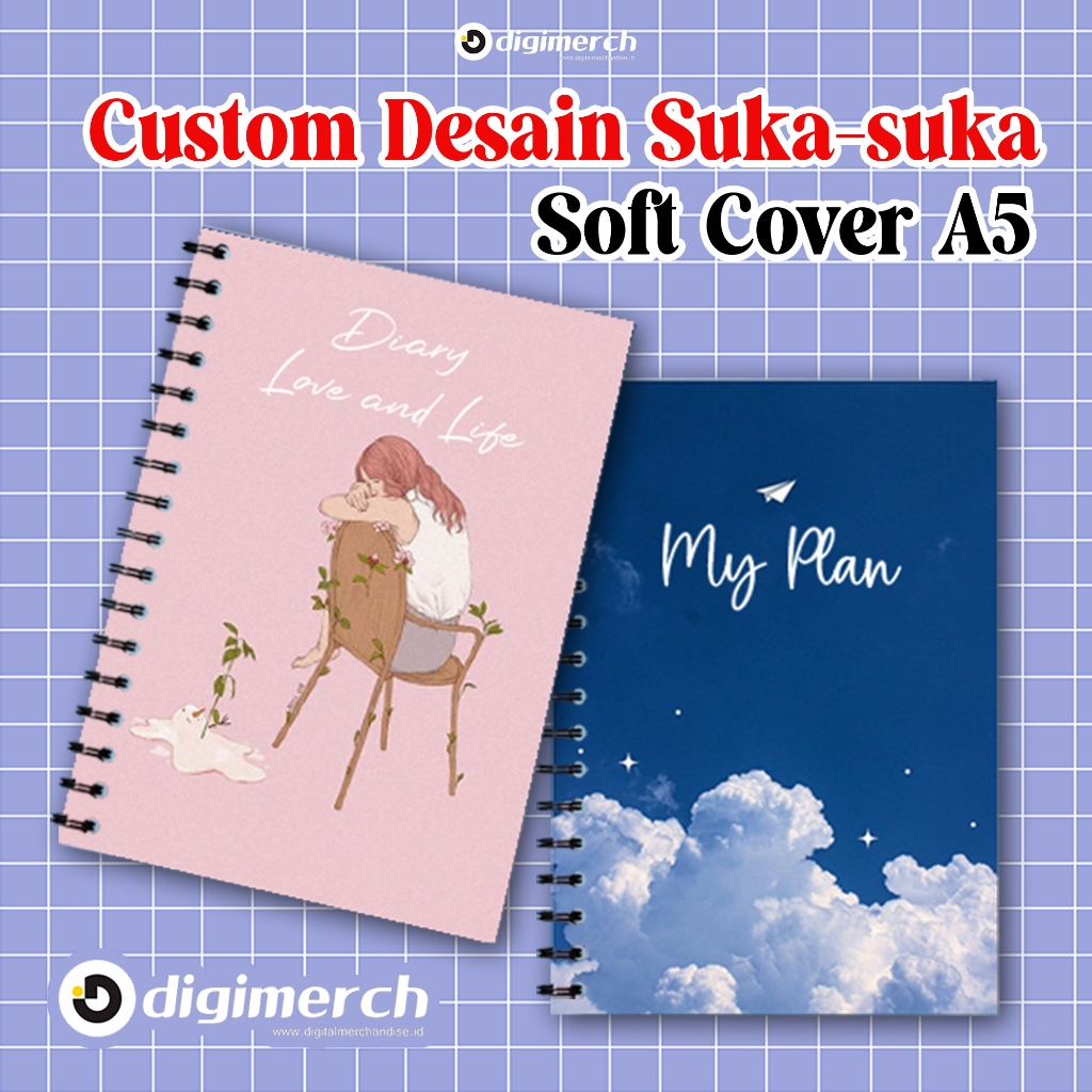 

NOTEBOOK A5 SOFT COVER ISI POLOS/BERGARIS | BLOKNOTE SPIRAL UKURAN A5 DIARY CUSTOM