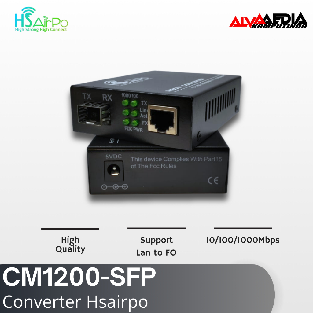 HSAIRPO CM1200 SFP GIGABITE HTB MEDIA CONVERTER 1000MBPS | HTB HSAIRPO  CM1200  GIGABIT + SLOT SFP