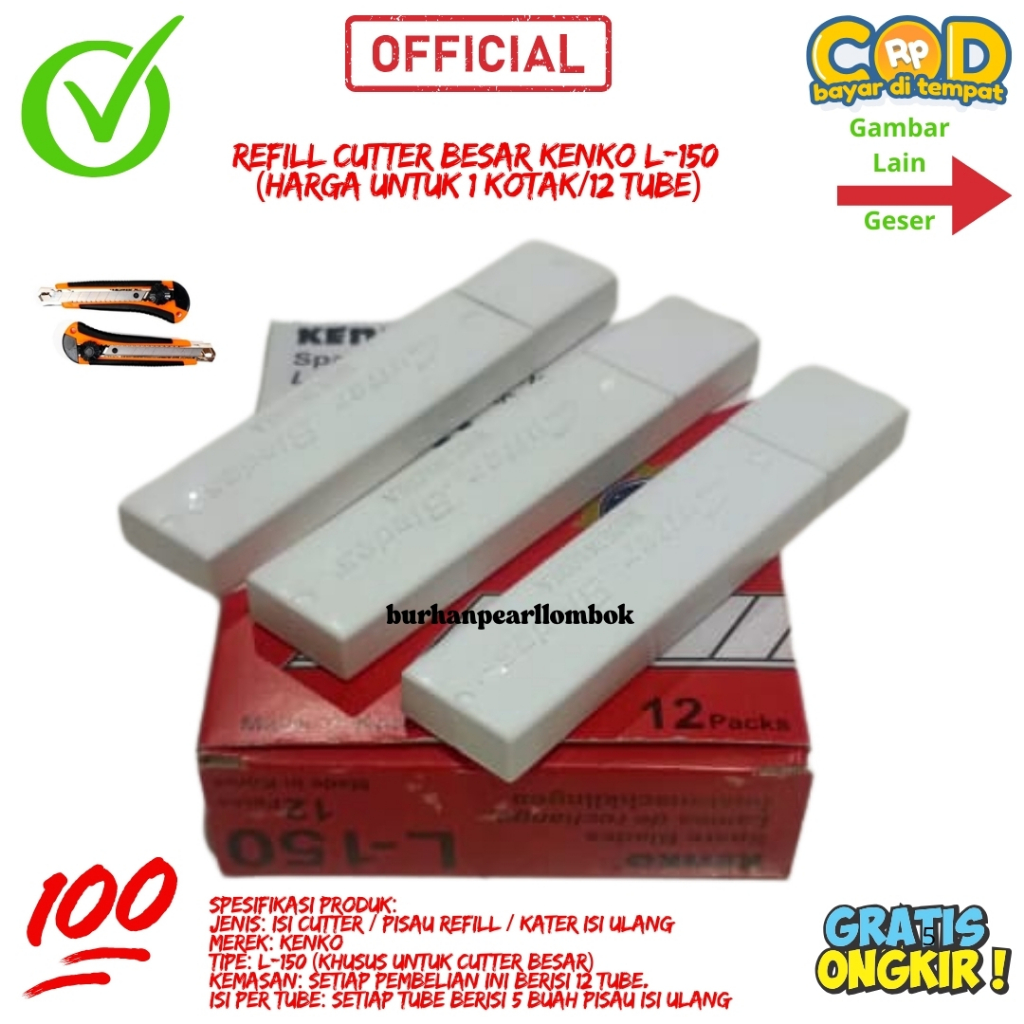 

Refill Cutter Besar Kenko L-150 (Harga Untuk 1 Kotak/12 Tube)