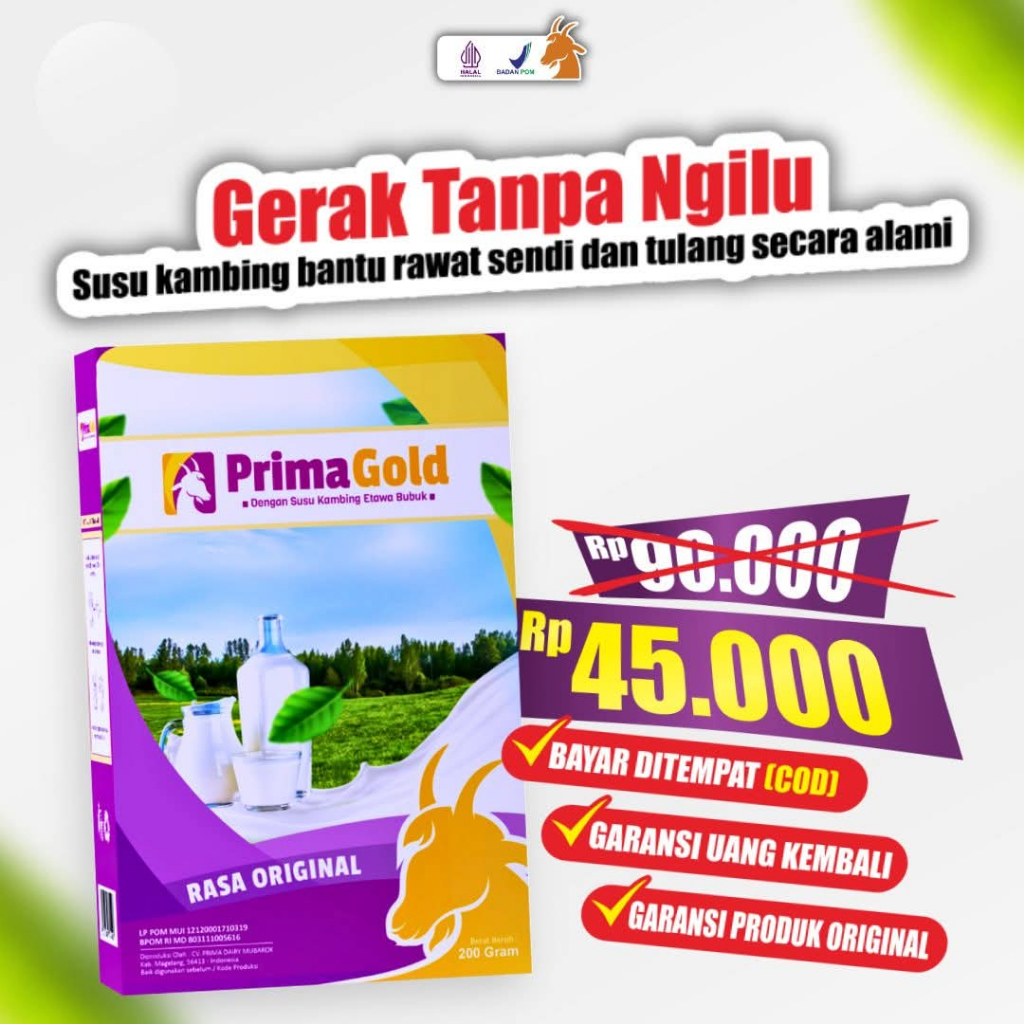 

PrimaGold Rasa Original 200 Gram Bebas Nyeri Sendi Dan Sesak Nafas