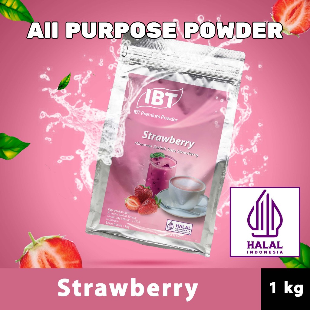 

Bahan Minuman Bubuk Stroberi. Strawberry Bubble Tea Drink Powder Bagus