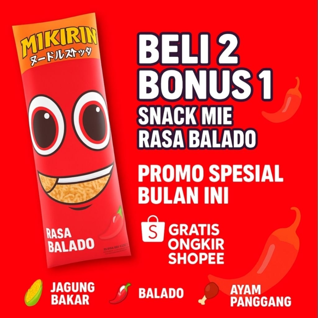 

Mie Kremes Isi 5 | Snack Renyah Murah | Rasa Balado, Jagung Bakar, Ayam Panggang