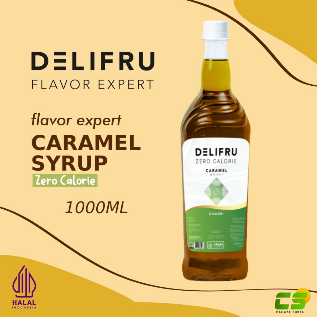 Delifru Syrup/Sirup - Zero Calorie Caramel Syrup 1000 ml