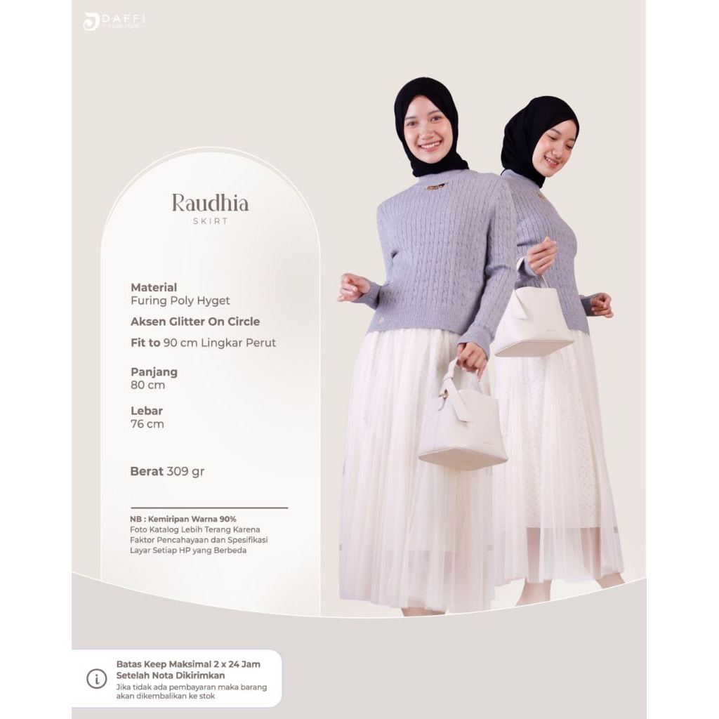 Rok Daffi Raudhia Skirt Series rok tutu modis rok muslimah ORI Daffi
