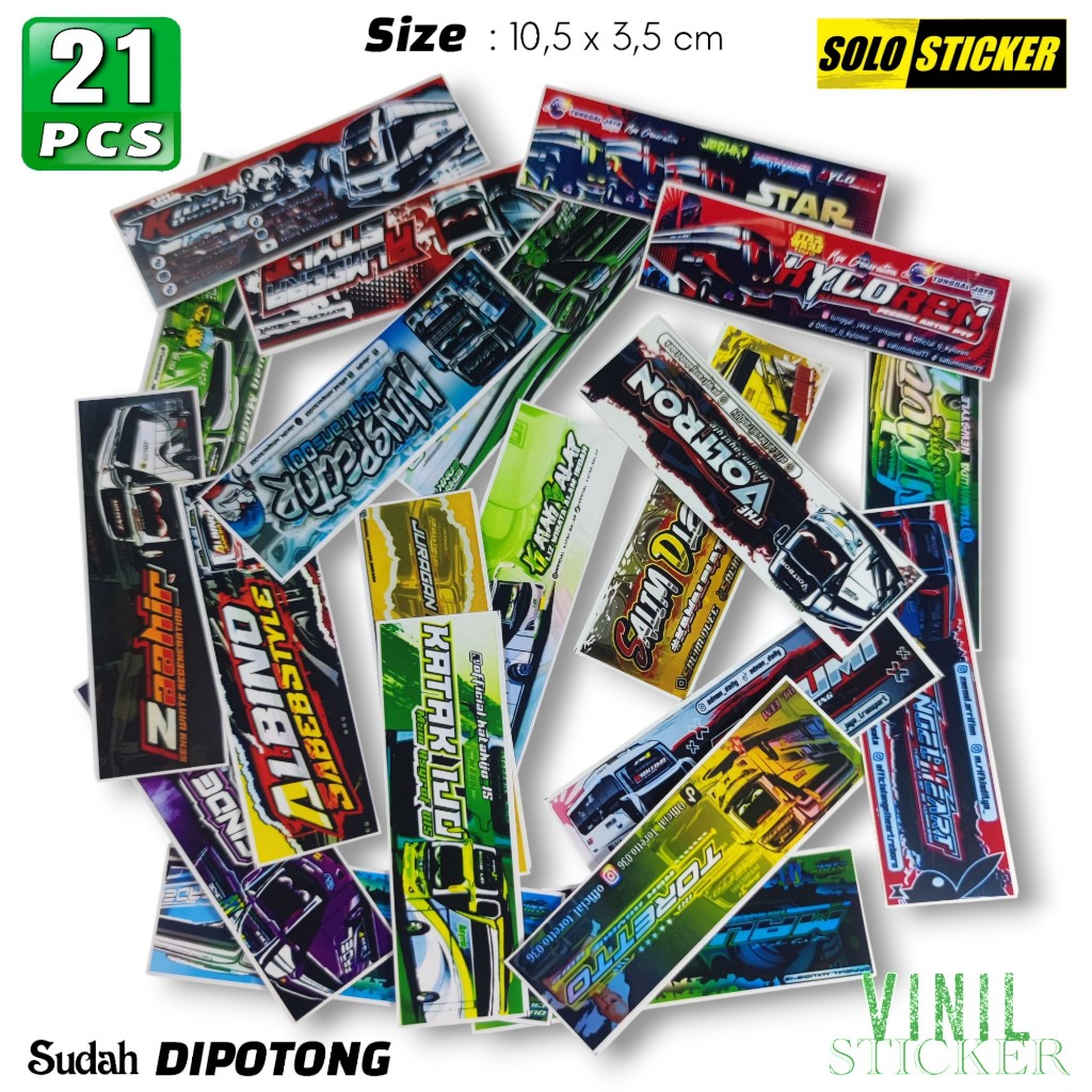

Stiker Bus Panjang Vinil Isi 21 pcs Waterproof Sticker Laptop Paper Stationery Tumbler HP Diary