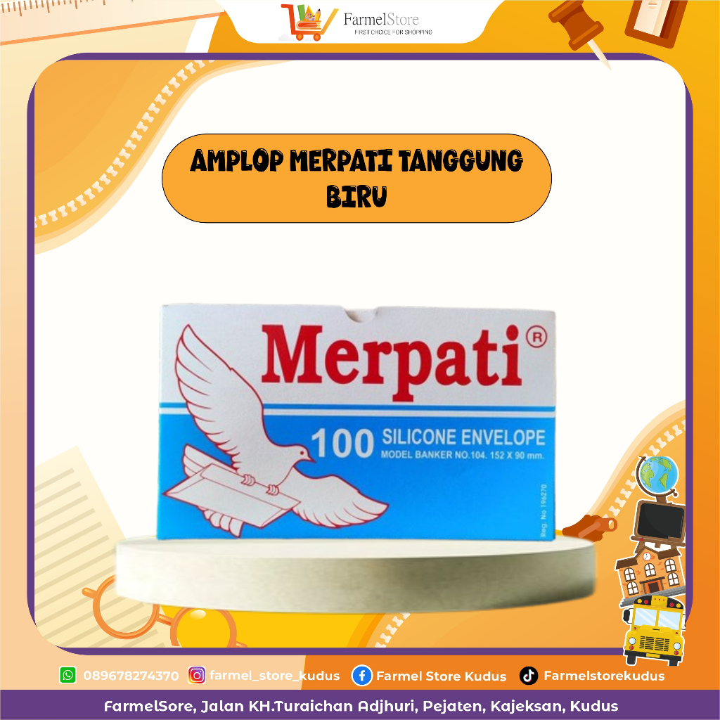 

Amplop Merpati Tanggung Biru Isi 100pcs