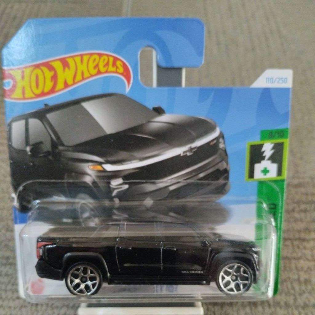 HOT WHEELS SILVERADO EV RST BLACK SOFT CARD (00)