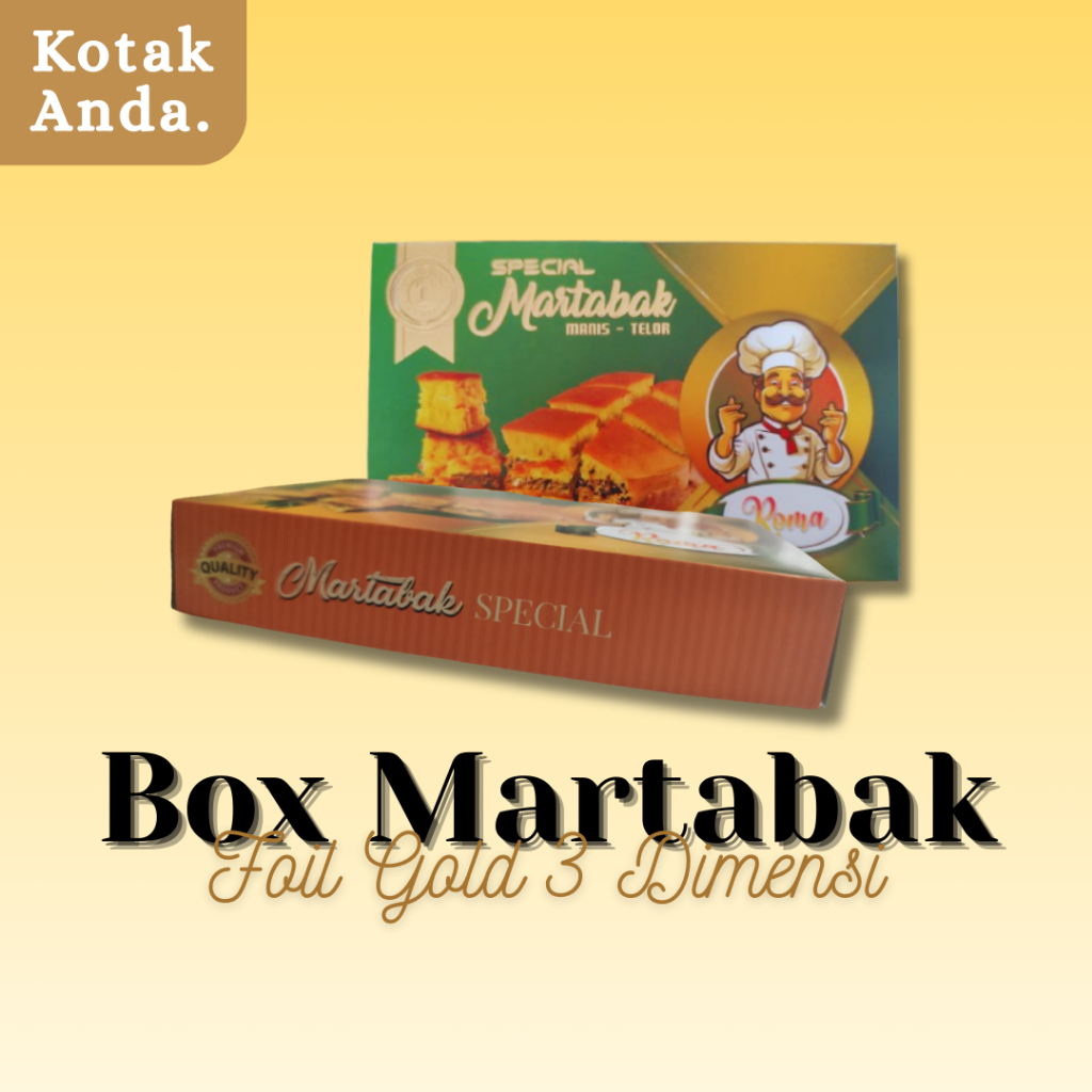 

Kotak Martabak 13,5 x 21 x 4 | Bahan tebal dan premium | Anti becek | 3D Gold