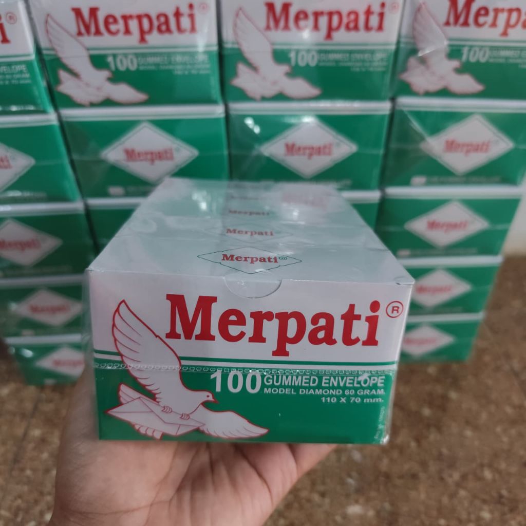 

Isi 5 pack (1 Slop) Amplop Merpati Hijau 100 Model Diamond 60gr 110×70mm Amplop Hajatan/Mbecek/Becekan Terlaris dan Termurah