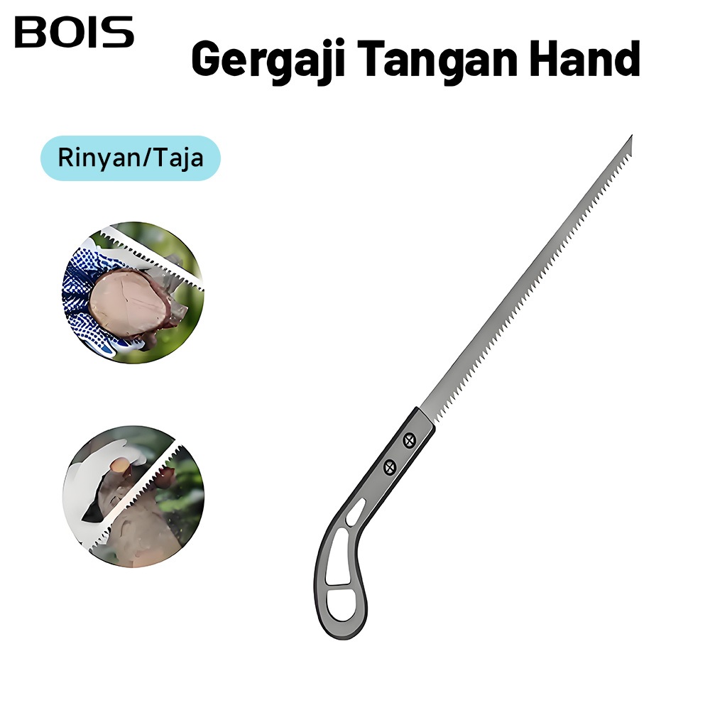BOIS Gergaji Tangan / Gergaji Kayu / Hand Saw / Gergaji Kayu Mini / Gergaji Kayu Pohon Kuat Tajam Je