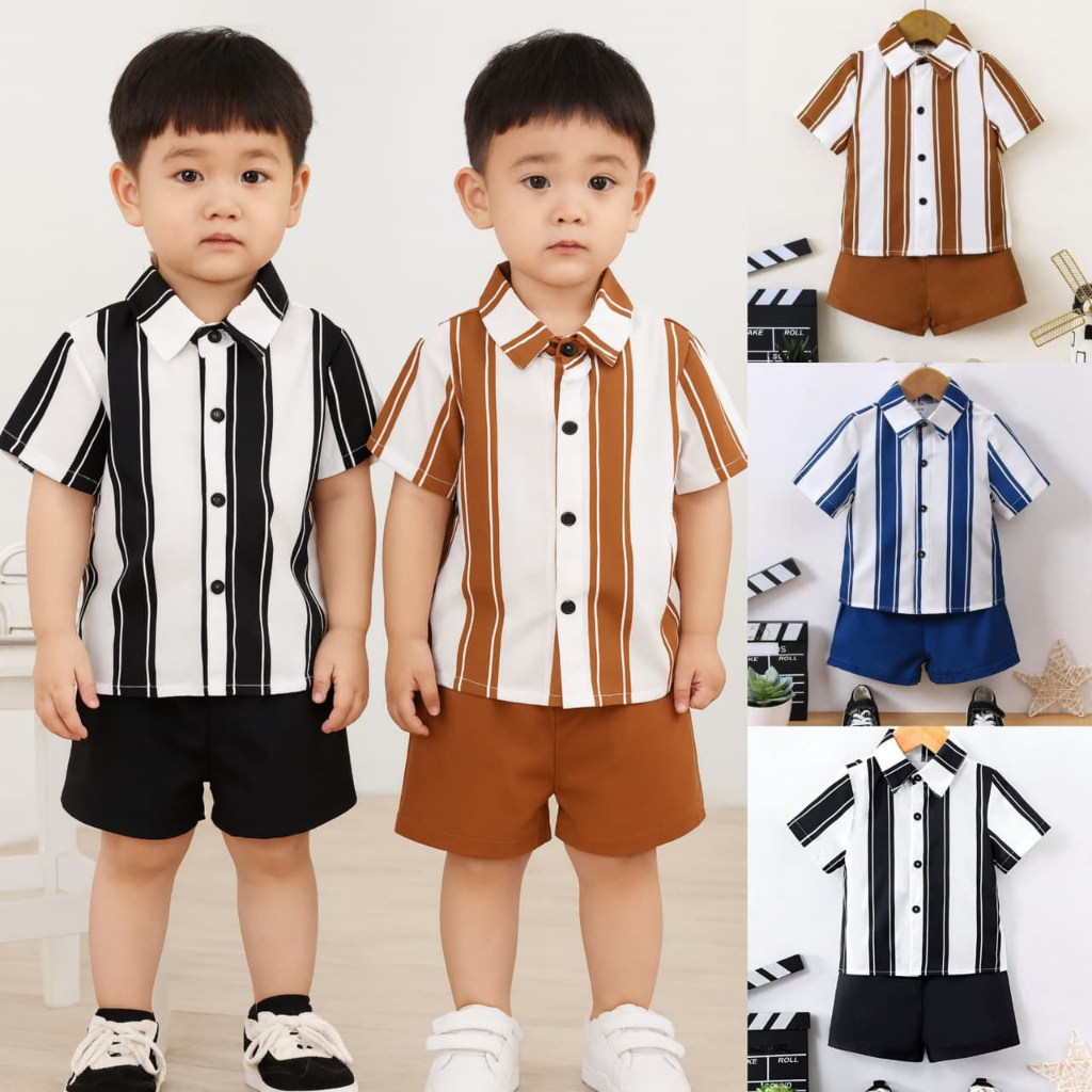 SETELAN KEMEJA ANAK LAKI-LAKI/BAJU ANAK COWOK 1-4 TAHUN