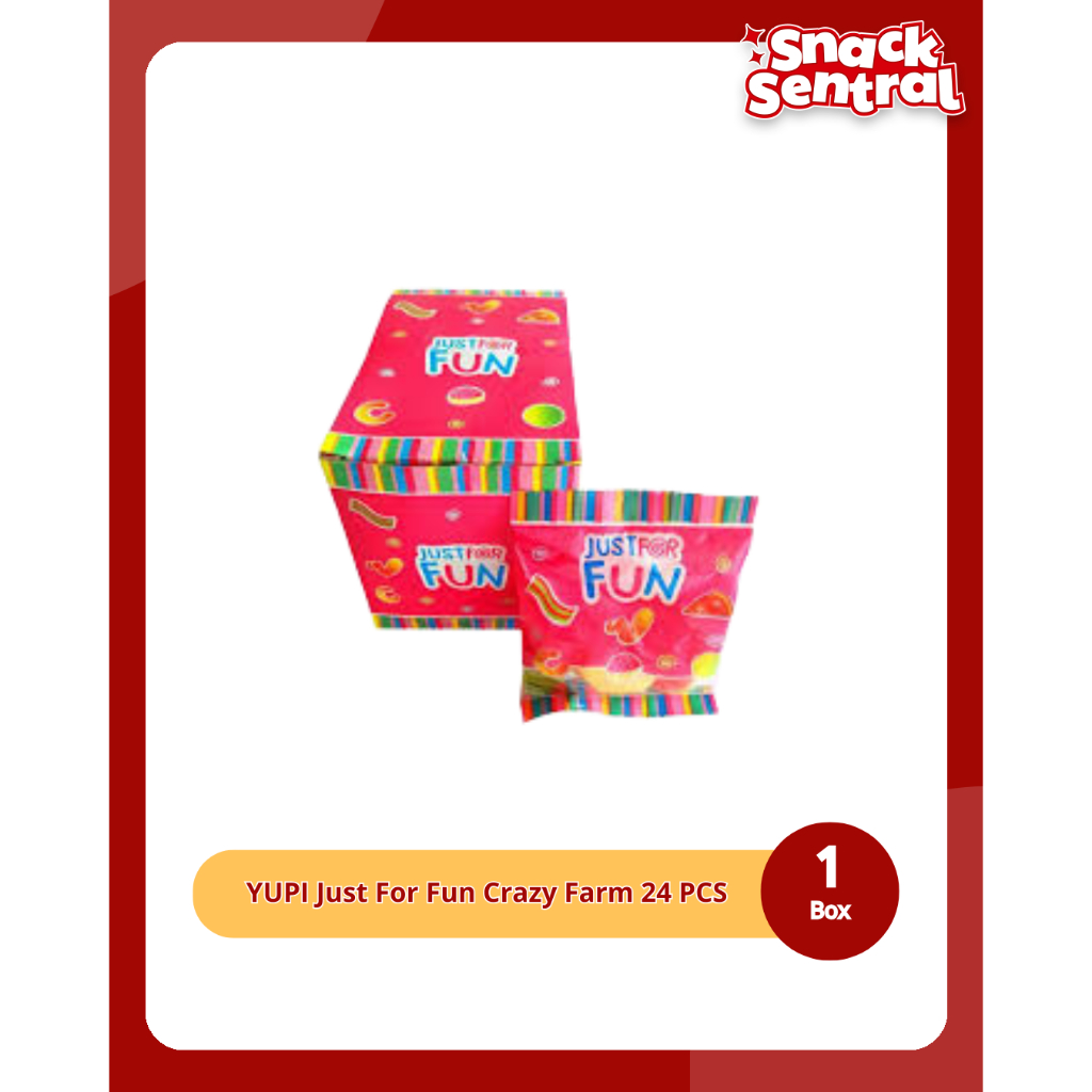 

YUPI Just For Fun Crazy Farm – Permen Jelly Bentuk Hewan 1 Box Isi 24 PCS