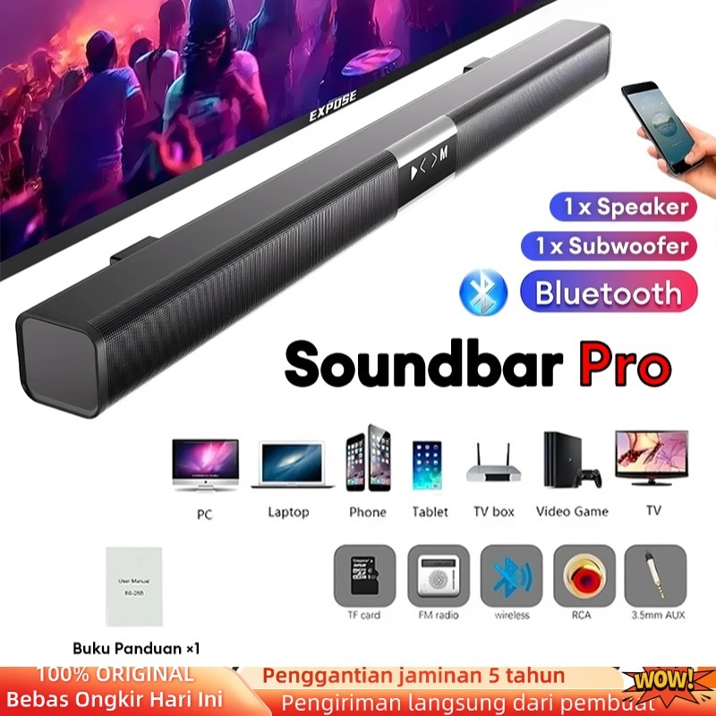 (COD) TV Speaker Soundbar Bluetooth Super Bass Soundbar Polytron Subwoofer Portable Home Theater