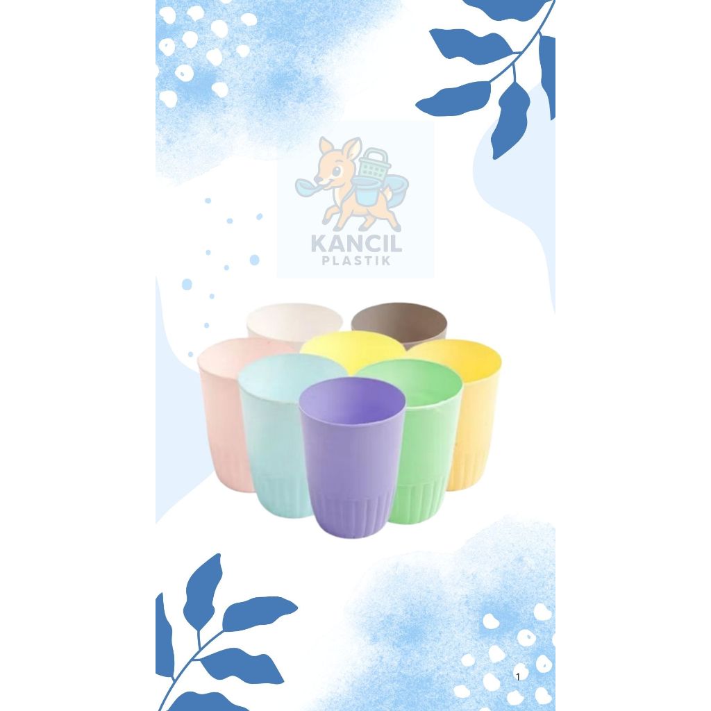 GELAS 235ML PASTEL WARNA WARNI CUNTANG PLASTIK CANTIK