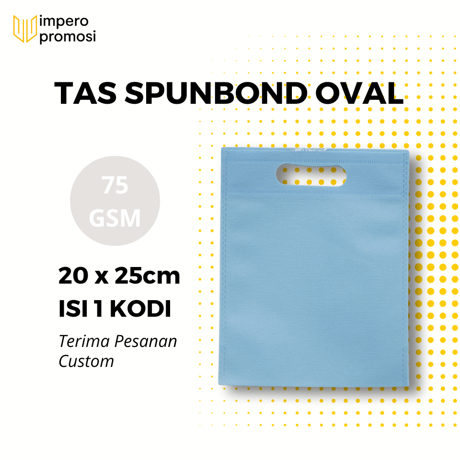 

Impero - GOODIE BAG OVAL SPUNBOND 20X25 MURAH HARGA SATUAN Warna Biru Muda