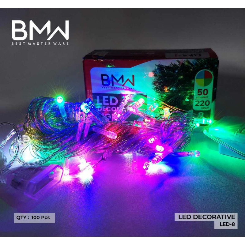 Lampu Tumbler Led Decorative Lampu Hias Gantung Dekorasi Panjang 8 Meter Lampu Gantung Merah Putih