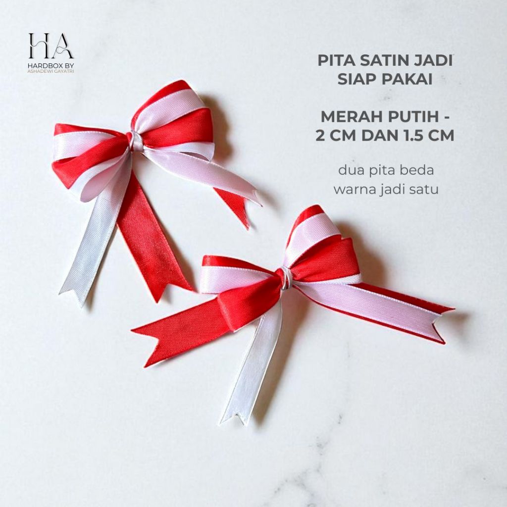 

Pita Satin Untuk Parcel Kado Hampers / Pita Tempel / Pita Double - Merah Putih (MIX) 17 AGUSTUS
